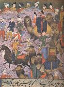 william r clark det var med en kamelkaravan som den ovan ur en medeltida persisk bok som anthony fenkinson 1558 forsokte att ta sig fram till det legendomspunna catha oil painting on canvas